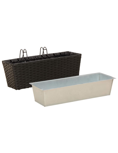 Ringhiera 2 pcs Nero 50 x 17 x 17 cm Metallo