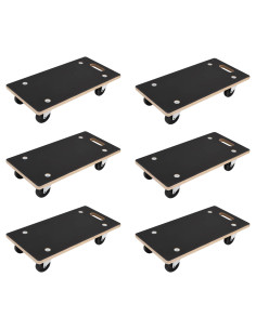 Carrello di Trasporto 6 pcs Grigio Legno compensato 2
