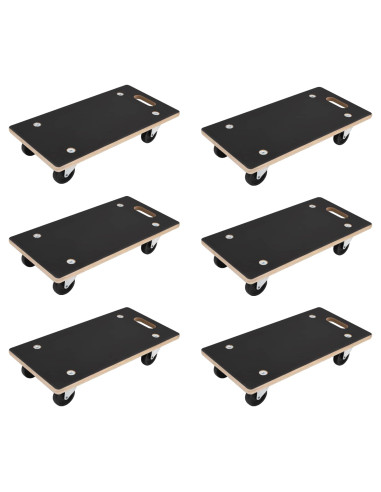 Carrello di Trasporto 6 pcs Grigio Legno compensato