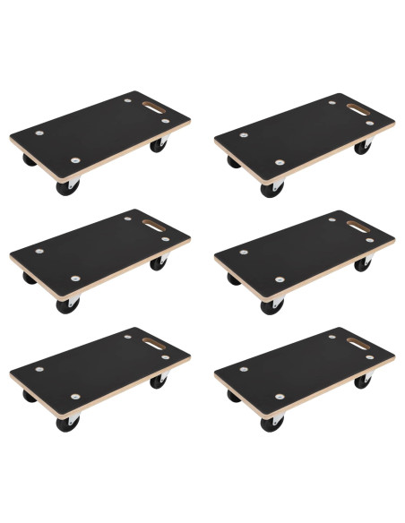 Carrello di Trasporto 6 pcs Grigio Legno compensato