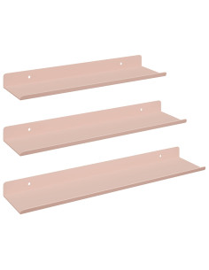 Scaffale da parete con lo scaffale 3 pcs Rosa 40 x 9 x 2,5 cm 2