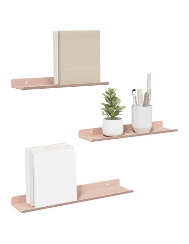 Scaffale da parete con lo scaffale 3 pcs Rosa 40 x 9 x 2,5 cm