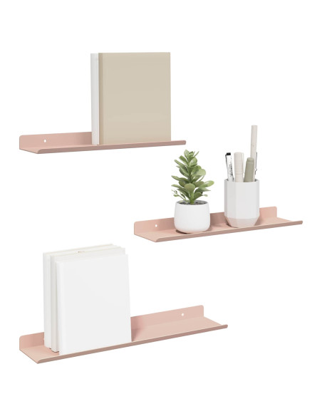 Scaffale da parete con lo scaffale 3 pcs Rosa 40 x 9 x 2,5 cm