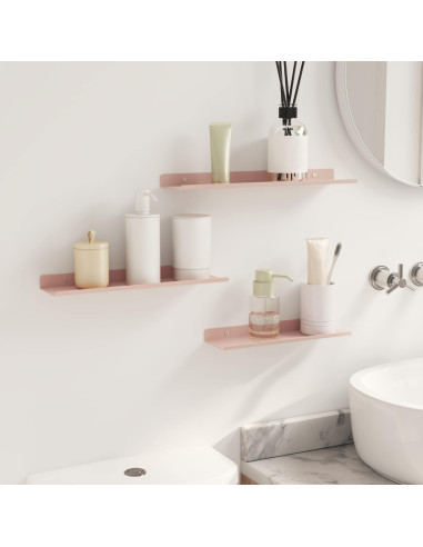 Scaffale da parete con lo scaffale 3 pcs Rosa 40 x 9 x 2,5 cm