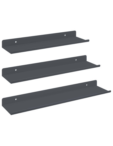 Scaffale da parete 3 pcs Antracite 40 x 9 x 2,5 cm