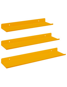 Scaffale da parete 3 pcs Giallo senape 40 x 9 x 2,5 cm 2