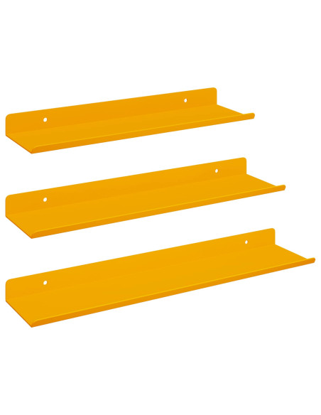 Scaffale da parete 3 pcs Giallo senape 40 x 9 x 2,5 cm