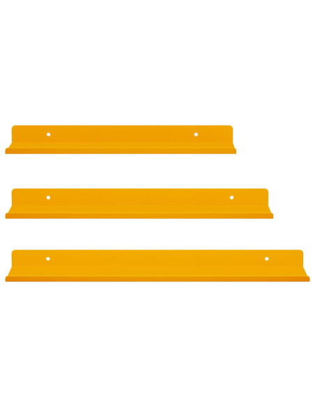 Scaffale da parete 3 pcs Giallo senape 40 x 9 x 2,5 cm