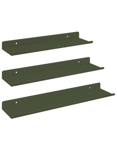 Scaffale da parete 3 pcs Verde oliva 40 x 9 x 2,5 cm 2