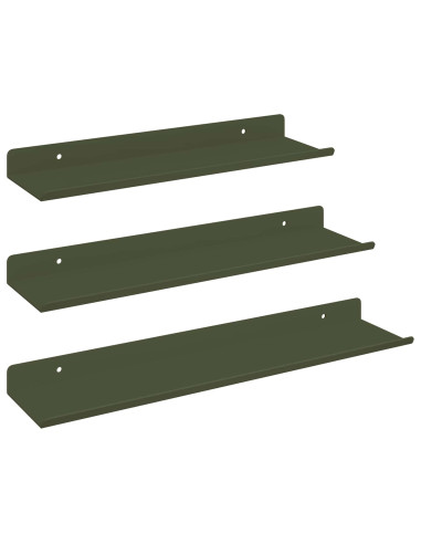 Scaffale da parete 3 pcs Verde oliva 40 x 9 x 2,5 cm
