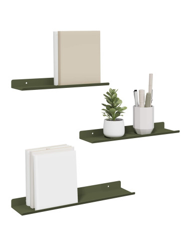 Scaffale da parete 3 pcs Verde oliva 40 x 9 x 2,5 cm