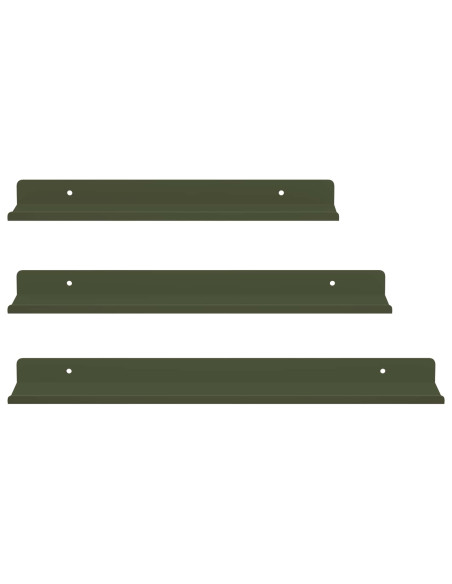 Scaffale da parete 3 pcs Verde oliva 40 x 9 x 2,5 cm