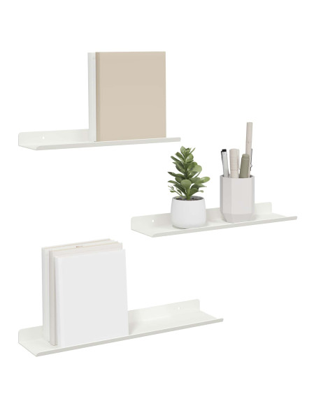 Scaffale da parete con lo scaffale 3 pcs Bianco 40 x 9 x 2,5 cm