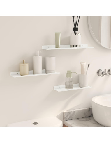Scaffale da parete con lo scaffale 3 pcs Bianco 40 x 9 x 2,5 cm