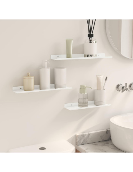 Scaffale da parete con lo scaffale 3 pcs Bianco 40 x 9 x 2,5 cm