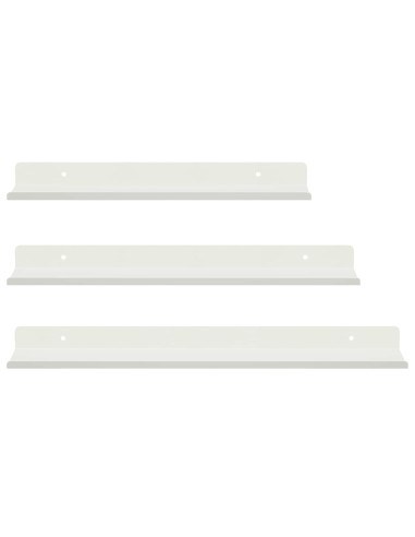 Scaffale da parete con lo scaffale 3 pcs Bianco 40 x 9 x 2,5 cm
