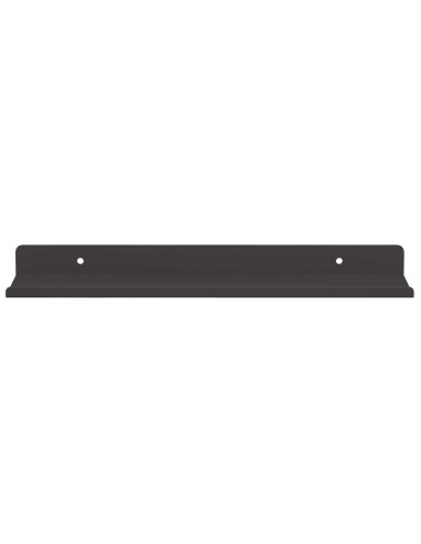 Mensola sospesa 4 pz Nero 30 x 9 x 2,5 cm Acciaio