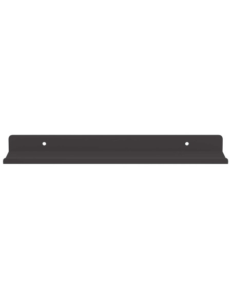 Mensola sospesa 4 pz Nero 30 x 9 x 2,5 cm Acciaio