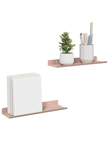 Scaffale da parete con lo scaffale 2 pcs Rosa 30 x 9 x 2,5 cm