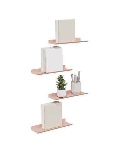 Scaffale da parete con lo scaffale 4 pcs Rosa 30 x 9 x 2,5 cm