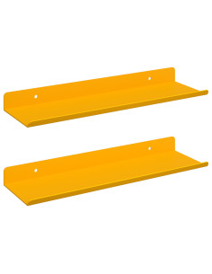 Scaffale da parete 2 pcs Giallo senape 30 x 9 x 2,5 cm 2