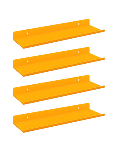 Scaffale da parete 4 pcs Giallo senape 30 x 9 x 2,5 cm