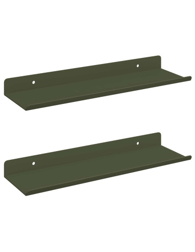 Scaffale da parete 2 pcs Verde oliva 30 x 9 x 2,5 cm