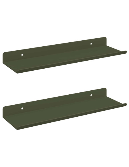 Scaffale da parete 2 pcs Verde oliva 30 x 9 x 2,5 cm