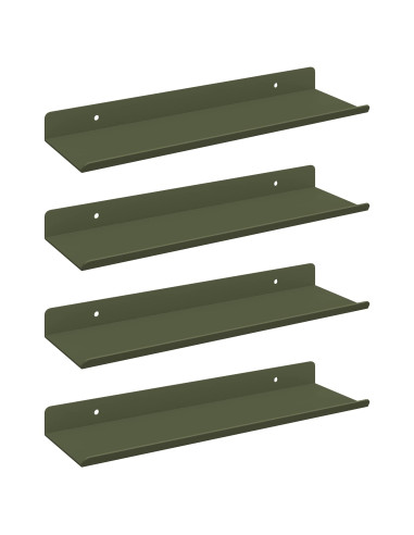 Scaffale da parete 4 pcs Verde oliva 30 x 9 x 2,5 cm