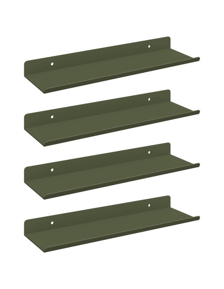 Scaffale da parete 4 pcs Verde oliva 30 x 9 x 2,5 cm