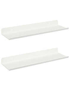 Scaffale da parete con lo scaffale 2 pcs Bianco 30 x 9 x 2,5 cm 2