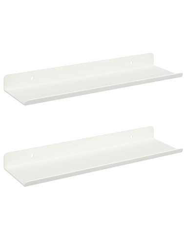 Scaffale da parete con lo scaffale 2 pcs Bianco 30 x 9 x 2,5 cm