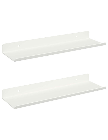 Scaffale da parete con lo scaffale 2 pcs Bianco 30 x 9 x 2,5 cm