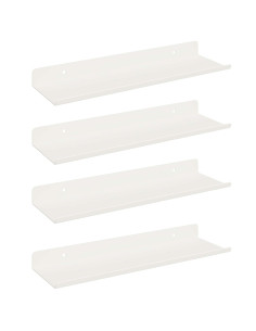 Scaffale da parete con lo scaffale 4 pcs Bianco 30 x 9 x 2,5 cm 2