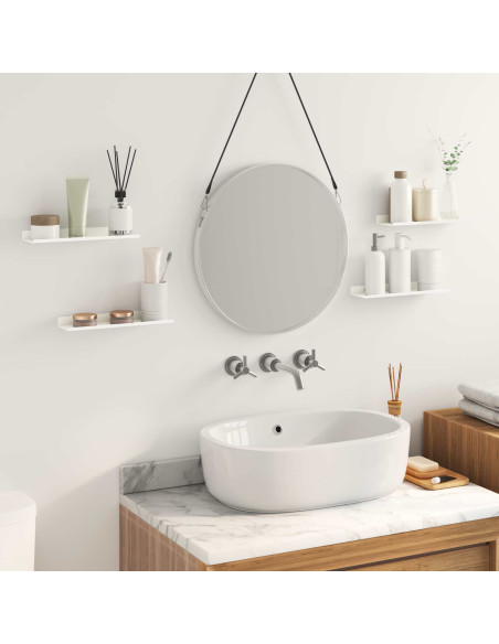Scaffale da parete con lo scaffale 4 pcs Bianco 30 x 9 x 2,5 cm