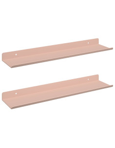 Scaffale da parete con lo scaffale 2 pcs Rosa 40 x 9 x 2,5 cm 2