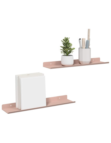 Scaffale da parete con lo scaffale 2 pcs Rosa 40 x 9 x 2,5 cm
