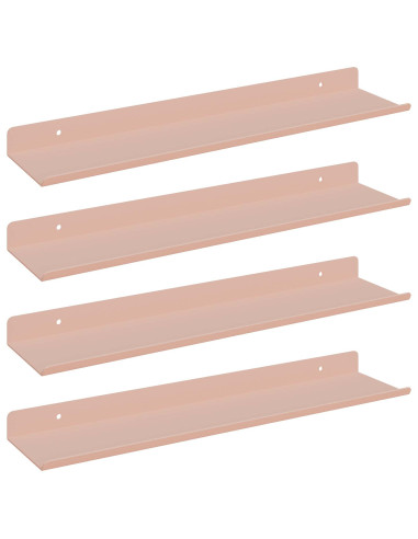 Scaffale da parete con lo scaffale 4 pcs Rosa 40 x 9 x 2,5 cm