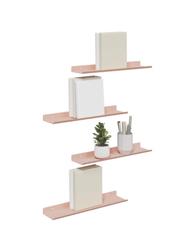 Scaffale da parete con lo scaffale 4 pcs Rosa 40 x 9 x 2,5 cm