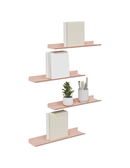 Scaffale da parete con lo scaffale 4 pcs Rosa 40 x 9 x 2,5 cm