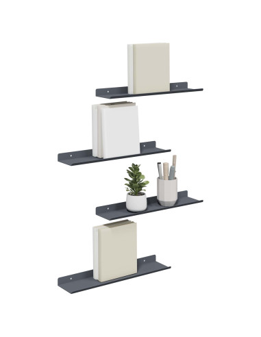Scaffale da parete 4 pcs Antracite 40 x 9 x 2,5 cm