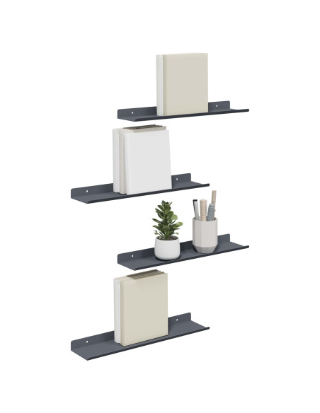 Scaffale da parete 4 pcs Antracite 40 x 9 x 2,5 cm
