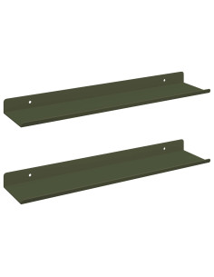 Scaffale da parete 2 pcs Verde oliva 40 x 9 x 2,5 cm 2