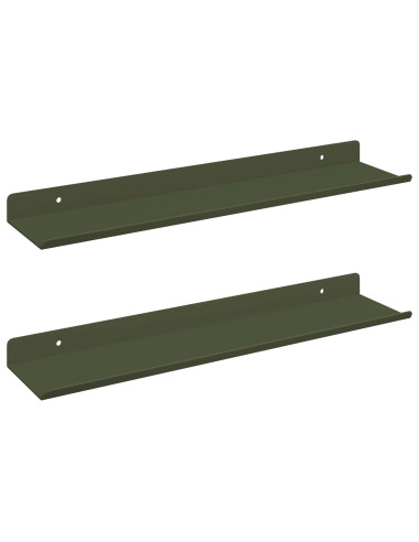 Scaffale da parete 2 pcs Verde oliva 40 x 9 x 2,5 cm