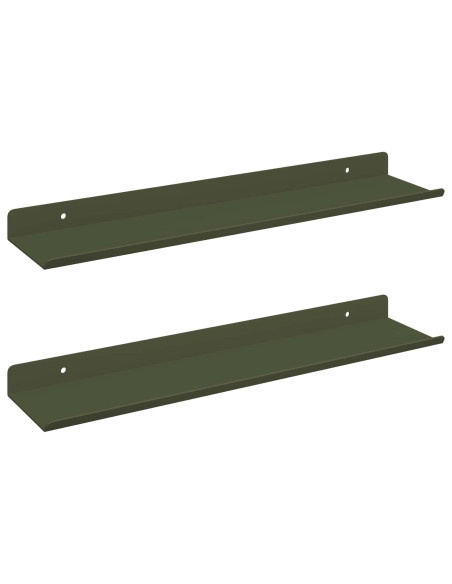 Scaffale da parete 2 pcs Verde oliva 40 x 9 x 2,5 cm