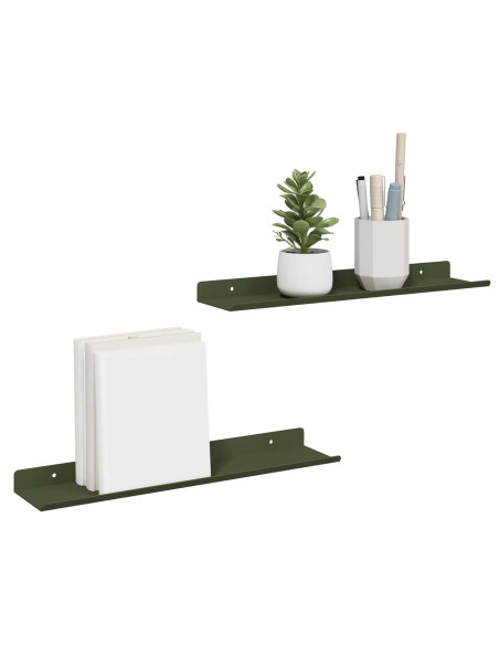 Scaffale da parete 2 pcs Verde oliva 40 x 9 x 2,5 cm