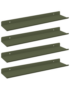 Scaffale da parete 4 pcs Verde oliva 40 x 9 x 2,5 cm 2