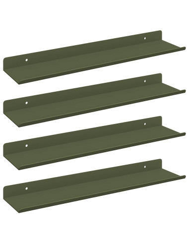 Scaffale da parete 4 pcs Verde oliva 40 x 9 x 2,5 cm