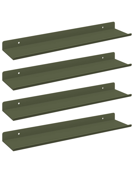 Scaffale da parete 4 pcs Verde oliva 40 x 9 x 2,5 cm