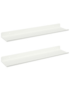 Scaffale da parete con lo scaffale 2 pcs Bianco 40 x 9 x 2,5 cm 2
